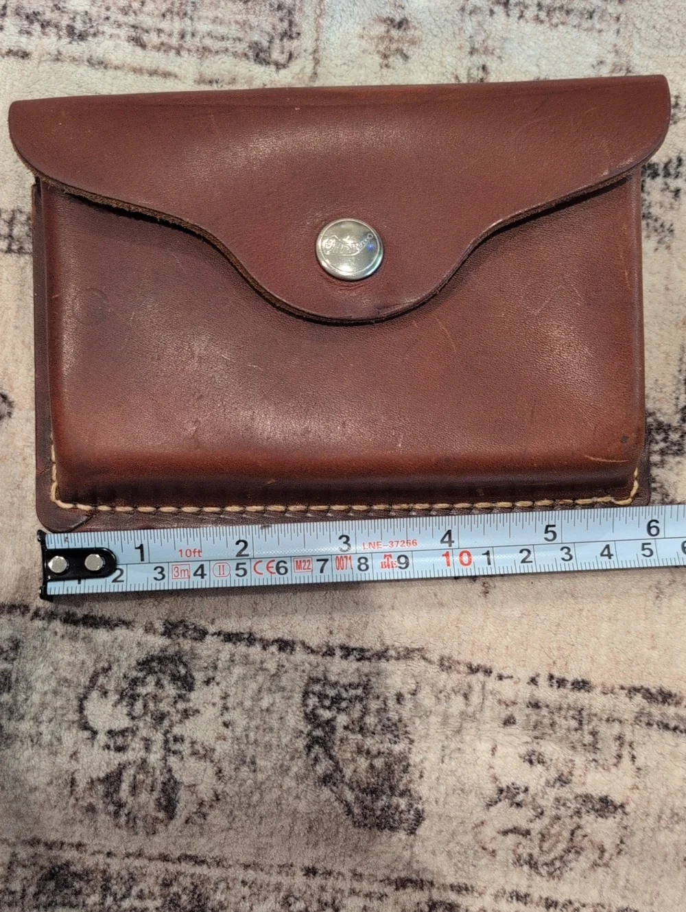 Brown Leather Cartridge Belt Bag Or Pouch - Classic Snap Closure